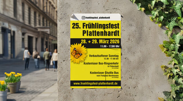 25. FRÜHLINGSFEST PLATTENHARDT 28. + 29. März 2026 11.00 – 17.00 Uhr 25. Frühlingsfest Plattenhardt 29. März 2026, 11.00 – 17.00 Uhr