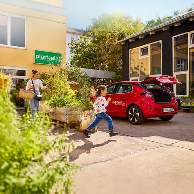 Mit dem Carsharing Auto zum Biomarkt
