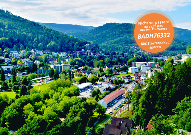 Aussichtsplattform Bad Herrenalb mit Info zu Vergünstigung für Neuanmeldungen